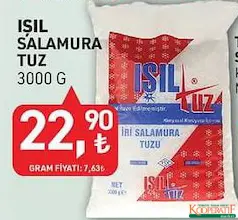 IŞIL SALAMURA TUZ 3 KG fiyat ve kampanya bilgisi